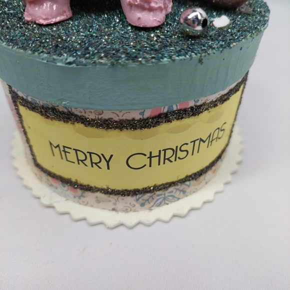 Pink Poodle Retro Trinket Gift Box Merry Christmas Holiday 50's Style - Picture 3 of 9